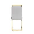 thumbnail image 6 of 2 Pieces Dinner Chairs, PU Dinning Chairs with High Backrest and Upholstered Cushion Seat, Modern Dining Table Chairs with C-shaped Tube Legs, White+Gold, 6 of 9