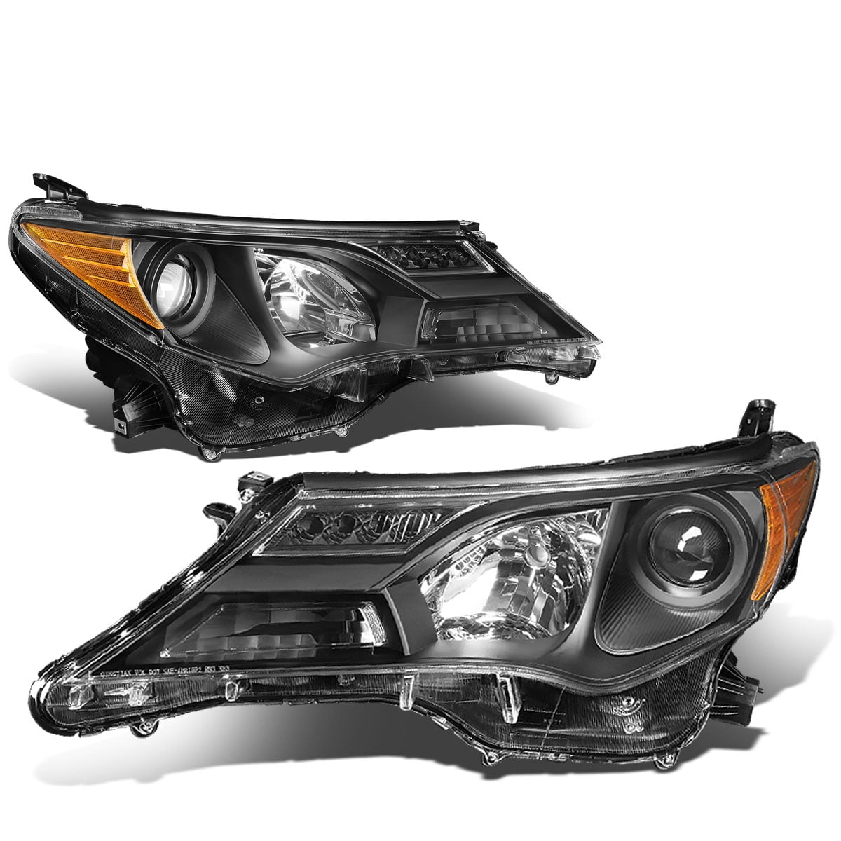 For 2013 to 2015 Toyota Rav4 XA40 Pair Projector Headlight Black