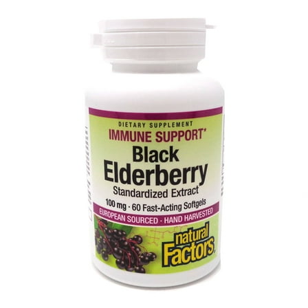 Natural Factors Black Elderberry - 60 softgels