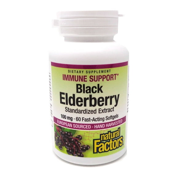 Natural Factors Black Elderberry - 60 softgels
