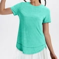 thumbnail image 5 of Coorders Women's Short Sleeve Quick Dry T-Shirts, Wicking Moisture Workout Athletic Running Shirts ,Mint GreenSize, XL, 5 of 9