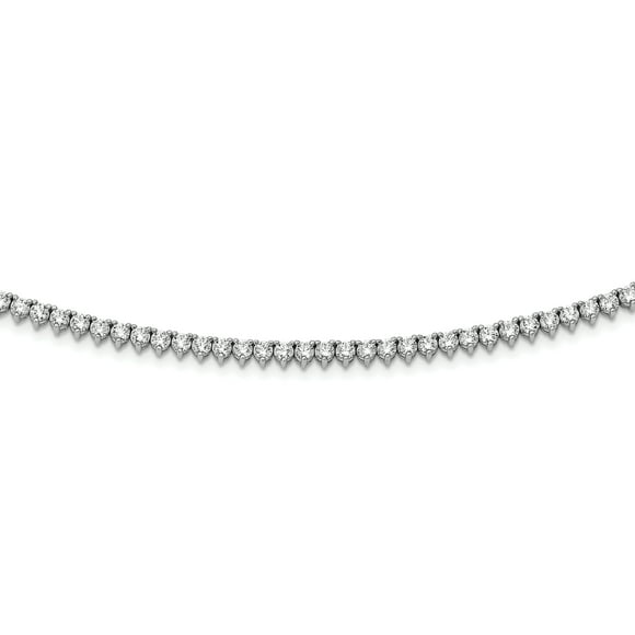 925 Sterling Silver 36 Inch Cubic Zirconia Cz Riviera Necklace Pendant Charm