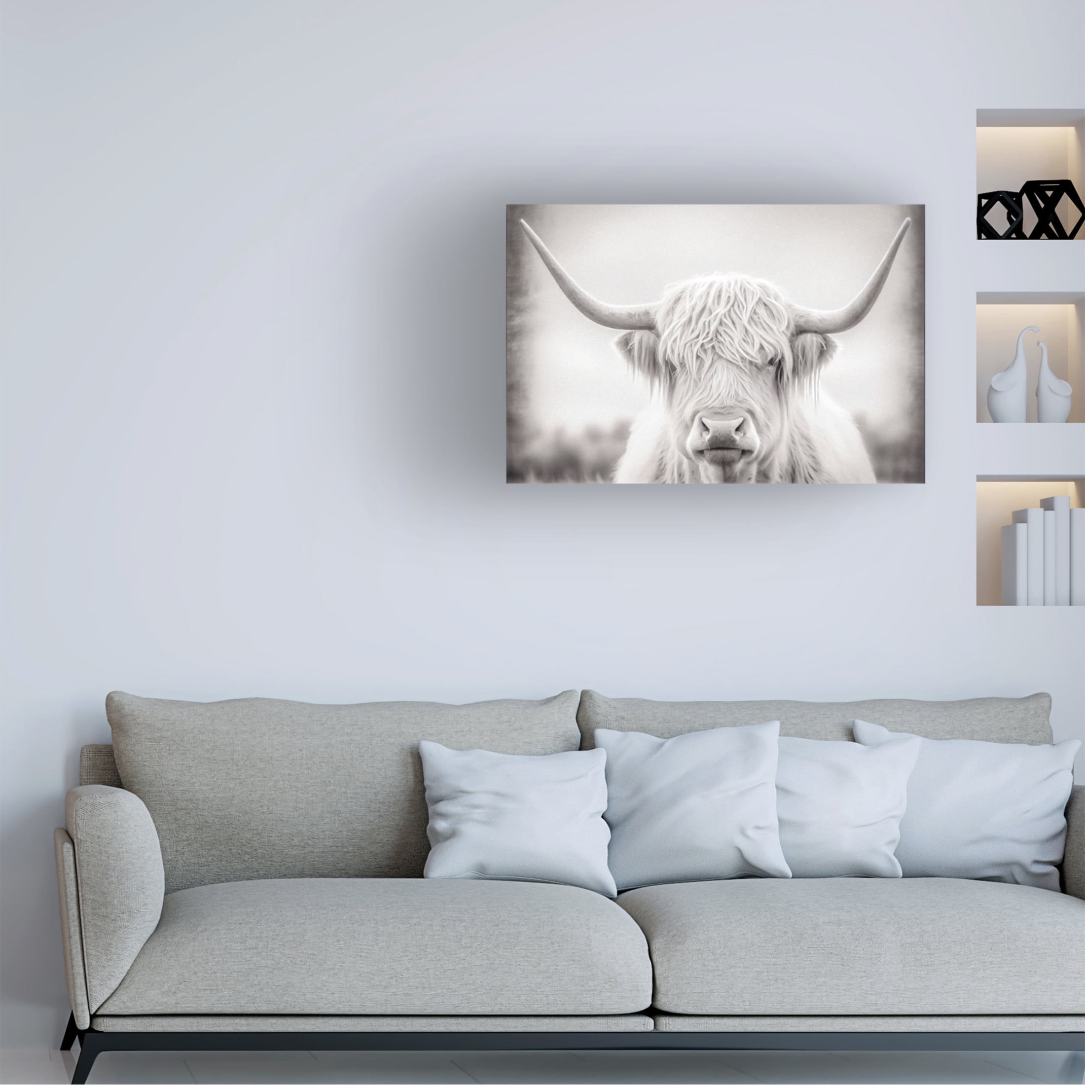 Canvas Wall Art - Sasha 'Heathcliff' Wall Art for Living Room, Bedroom, or Office Décor by Trademark Fine Art - 47 x 30 Inches