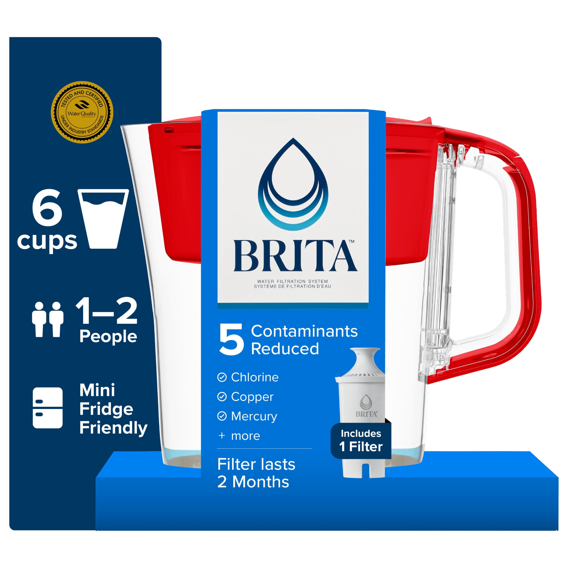 Great Value Water Filter Pitcher 30 Cup Series White BPA-Free
