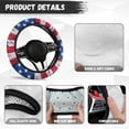 thumbnail image 4 of Uorisanigo American Flag Design Car Steering Wheel Cover 15 Inch Steering Wheel Cover for Women Personalized Car Steering Wheel Protector for Winter Flannel Car Accessories Gift for Friends, 4 of 8