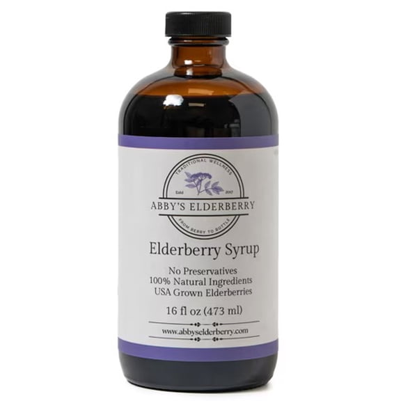 Abby's Elderberry - Elderberry Syrup with Honey -16 floz glass