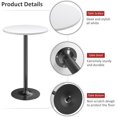 thumbnail image 4 of Bistro Pub Table Round Bar Height Cocktail Table Metal Base MDF Top Obsidian 23.8-Inch Top, 39.5-Inch Height (1, Black-1), 4 of 7