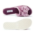 thumbnail image 6 of Jessica Simpson Womens Plush Open Toe Slide On House Slipper with Bow, 6 of 9