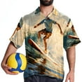 thumbnail image 4 of Surfing in Summer Men's Short Sleeve Beach Shirts Hawaiian Button Down Casual Summer Printed Unisex Top, 4 of 6