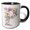 Black/White, variant on 3drose, Pretty Watercolor Floral Monogram Letter P, 11oz Two-tone Red Mug