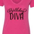 thumbnail image 4 of Inktastic Birthday Diva in Black Women's V-Neck T-Shirt, 4 of 5