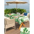 thumbnail image 4 of St Patrick's Day Outdoor Tablecloth - 60x102 Inch Rectangle Dining Table Cover, Watercolor Gnomes Shamrock Daisy Green Stripes Waterproof Outdoor Table Cloth with Umbrella Hole & Zipper for Patio, 4 of 7