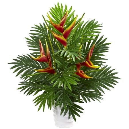 Nearly Natural 25-In. Heliconia & Areca Palm Artificial Arrangement