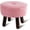Pink, variant on Ottoman, Small Foot Stool, Round Leather Pouf Ottoman, 13''L x 13''W x 10.2''H Foot Rest with Non-Skid Rubber Legs for Living Room Bedroom Couch Entryway, Grey