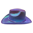 thumbnail image 7 of EL Wire Light Up Cowboy Hat Disco Cowgirl Hat Holographic Space for Raves, Dance Party By PartyGlowz, 7 of 7