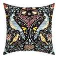 thumbnail image 2 of Colorful Bird Cushion Cases for Women Men Exotic Style Square Pillow Cases Retro Botanical Plants Throw Pillow Covers Bohemian Vintage Flowers Pattern Cushion Covers 22x22 inch set of 2,Black, 2 of 6