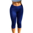 thumbnail image 2 of Asgosdo Women's Capris Pants High Waisted Solid Color Side Slit Slim Fit Stretchy Casual Yoga Trousers, 2 of 5