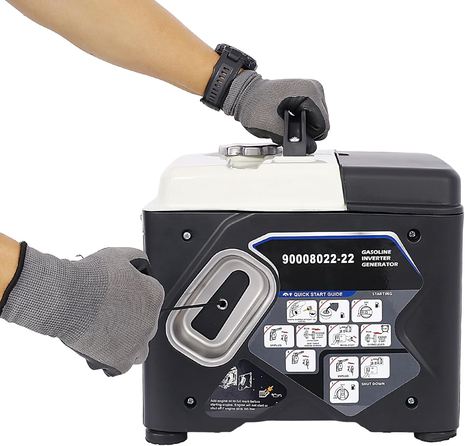 Urday 1200W Portable Inverter Generator, 56cc Gas Powered, Ultra Lightweight 27lbs, EPA Compliant, Eco-Mode, Quiet Power for Camping & Tailgating