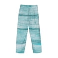 thumbnail image 3 of Lsque Teal Turquoise Wood Print Men's Pajama Pants, Lounge Pant - Comfortable Home Wear,Elastic Waistband, Stylish Design-Large, 3 of 9