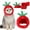 red, variant on Pet Hats Dog Ears Warm Head Wrap Funny Cat Strawberry Headgear for Holiday Decoration
