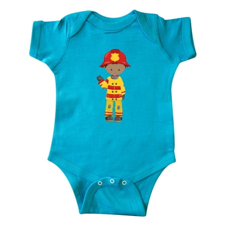 

Inktastic African American Boy Fireman Firefighter Gift Baby Boy Bodysuit