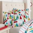 thumbnail image 3 of Merry & Bright by Levtex Home - Holly Jolly - Quilted Standard Sham (Pack of 2) - Christmas Tree - Red Green Teal Pink - Reversible - Microfiber, 3 of 4