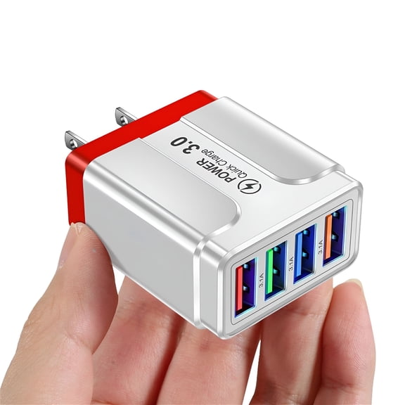 GJX 4 Port USB Hub Wall Charger 3.5A Power Adapter US Plug