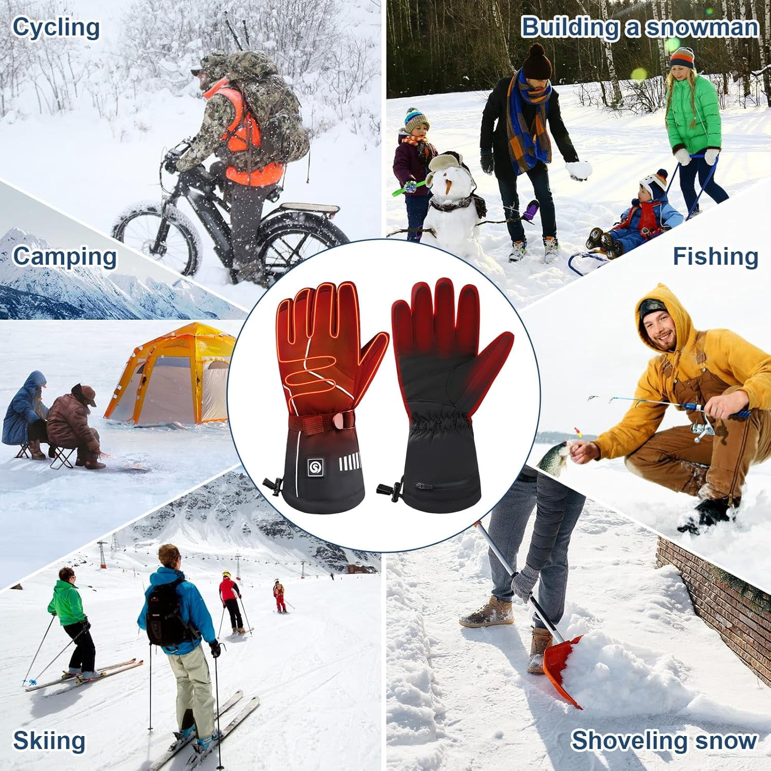 SAVIOR Rechargeable Heated Gloves for Men & Women, 3-Level Temperature Control, Touchscreen, Waterproof and Warm, Ideal for Cycling, Skiing, Skating, Hiking