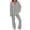 Grey, variant on DDAPJ pyju Women's Two Piece Outfits 2023,Long Sleeve V Neck Draped Pullover Tops and Wide Leg Straight Pants Solid Color Tracksuit Soft Comfy Fleece Lounge Matching Sets Warm Pajama Set