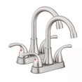 thumbnail image 1 of Grifo para lavabo de baño Fransiton, níquel cepillado, 4 pulgadas, 2 manijas, 1 of 7