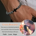 thumbnail image 3 of NICKSUN Cross Bracelet Gifts for Boys Men, Adjustable Obsidian Beads Bracelet Christian Religious Bapstim Jewelry Gifts for Son Grandson Teenage Teen Boys, 3 of 6