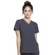 Cherokee Iflex Women's Scrubs Top Mock Wrap Knit Panel CK680