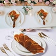 thumbnail image 2 of Burnt Orange Cloth Napkins, Sparkle Gold Stained Floral Flower Art Washable and Reusable Dinner Napkins Set of 6, Table Napkin for Kitchen Party Birthday Wedding Hotel Housewarming 20"x20", 2 of 8