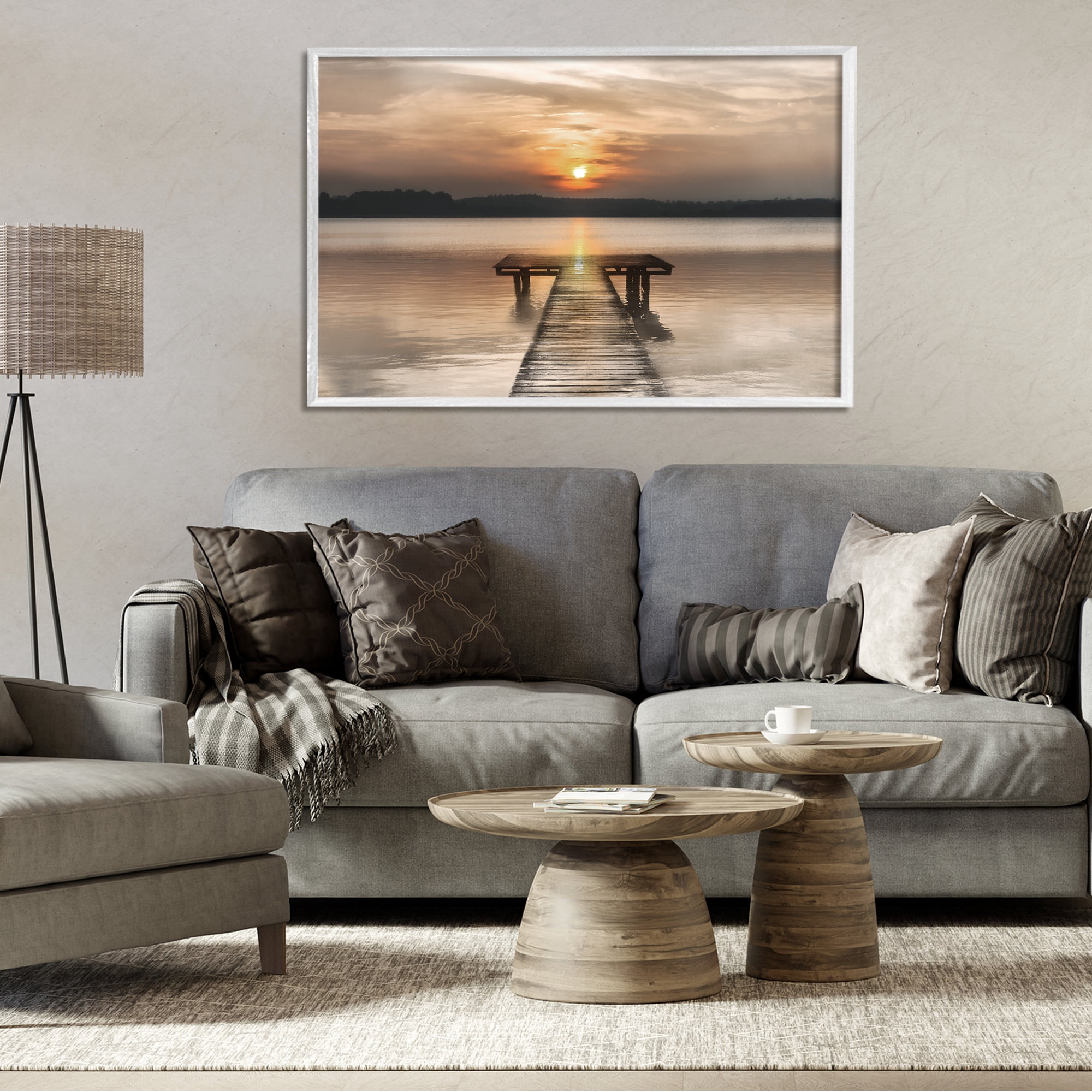 Stupell Industries Centric Reflective Sunrise White Framed Giclee Art, design by Irene Weisz