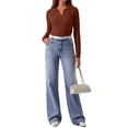 thumbnail image 5 of Sundazz Womens Cable Knit Sweaters Long Sleeve V Neck Pullover Fall Winter Sweater Tops Casual Polo Shirts, 5 of 9