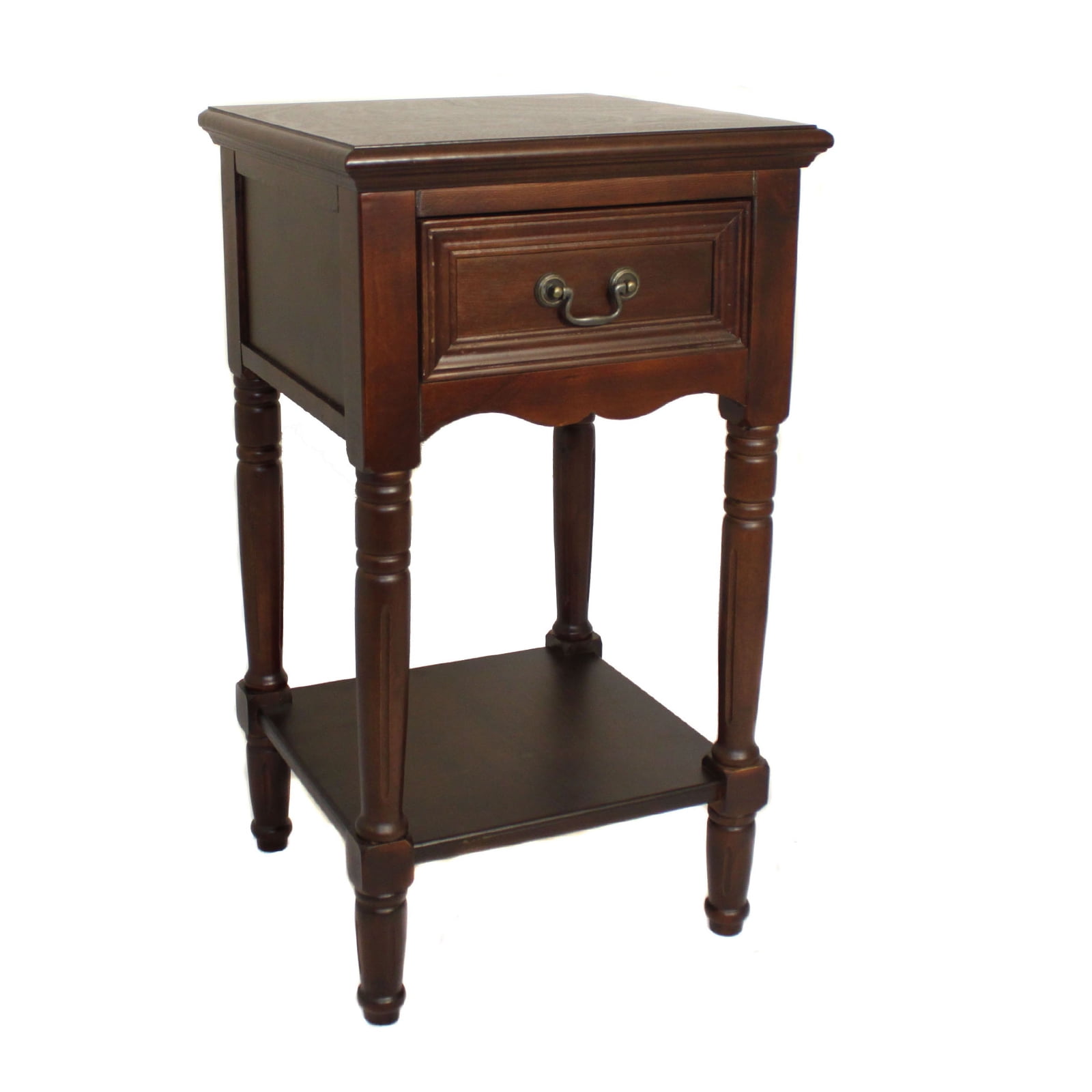 Urban Designs Solid Wood Night Stand Table - Dark Brown - Walmart.com
