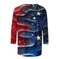 thumbnail image 4 of Odbmxy 3/4 Sleeve T Shirt Women 4th of July Summer Womens Shirts Casual Regular Vacation Vintage Stars Tops, 4 of 5