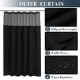 thumbnail image 2 of Juego de cortinas de ducha N&Y HOME Waffle Weave 180 x 180 cm, color negro, 2 of 7