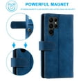 thumbnail image 6 of Dteck Wallet Case for Samsung Galaxy S23 Ultra,Magnetic Handbag Zipper Pocket PU Leather Cover Flip with 9 Card Slots and Wrist Strap Folio TPU Inner Stand Case,Darkblue, 6 of 8
