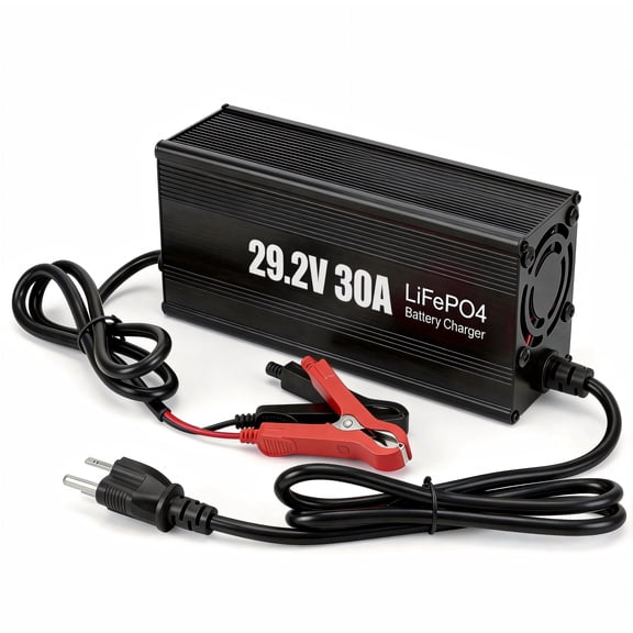 24V 30A LiFePO4 Battery Charger, 29.2V Lithium Battery Charger, Fast Charging, Over-Current and Over-Voltage Protection for 24V Lithium Iron Phosphate Batteries