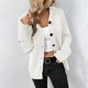 thumbnail image 1 of Women Fashion Solid Hooide Single-Breasted Draw String Knitted Sweater Cardigan, 1 of 8