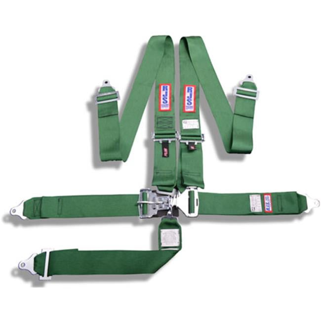 GREEN SAFETY HARNESS 5 POINT BELT ROLL BAR MOUNT 3/" RACING LATCH /& LINK SFI 16.1