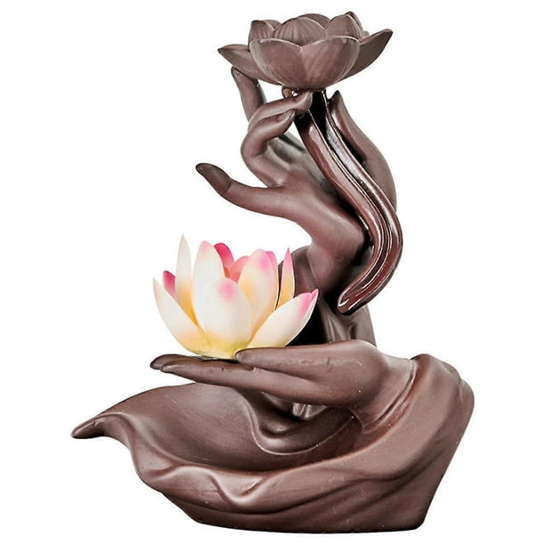 A-Purple Sand Backflow Incense Stove, Buddhist Hand Home Fragrance Stove Incense Insert Plate Accessories