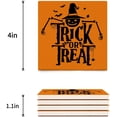 thumbnail image 3 of FMSHPON Halloween Theme Trick Or Treat Set of 4 Coaster for Drinks, Absorbent Ceramic Stone Coasters Cup Mat with Cork Base for Home Kitchen Room Coffee Table Bar Decor, 3 of 4