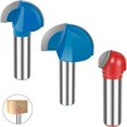 thumbnail image 2 of MesaSe 3Pcs 1/2inch Shank Core Box Router Bit Set Carbide Diameter 3/4inch 1-1/4inch 1-5/8inch  Nose Router Bits Durable Woodworking Milling Cutter Tool for Solid Wood Plywood, 2 of 10