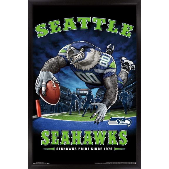 NFL Seattle Seahawks - End Zone 17 Wall Poster, 14.72" x 22.37", Framed