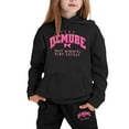 thumbnail image 4 of MAIHAN-Girls Winter Hoodie & Joggers Set 2-13 Years, Winter Hoodie and Pants 2-Piece Outfit, Cozy Warm Lined Sweatsuit for Boys and Girls(Black6,3-4Years), 4 of 4