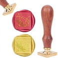 thumbnail image 2 of 1Set Dragonfly Brass Sealing Wax Seal Stamp Wood Handle 25x25x13.6mm for Party Invitation Envelope, 2 of 8