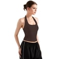 thumbnail image 2 of Women's Double Lined Halter Tops Trendy Backless Going Out Tank Tops, 2 of 7