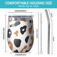 thumbnail image 5 of 12oz Stemless Wine Tumblers White and Orange Of Leopard Print Vacuum Insulated Stainless Steel Travel Tumbler Cups Mug with Lid and Straw for Champaign,Cocktail,Beer with Cleaning Brush, 5 of 5